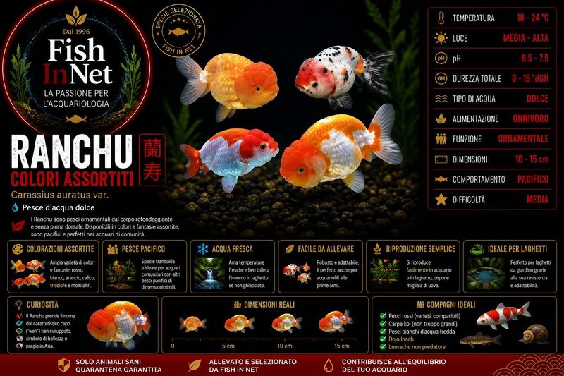 RANCHU COLORI ASSORTITI 10-12 CM PREMIUM QUALITY