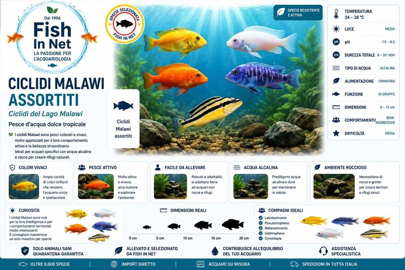 CICLIDI MALAWI ASSORTITI 8/10 cm - CAD.