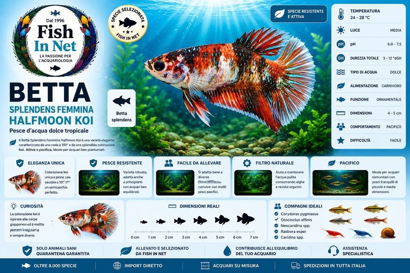 BETTA SPLENDENS FEMMINA HALFMOON KOI
