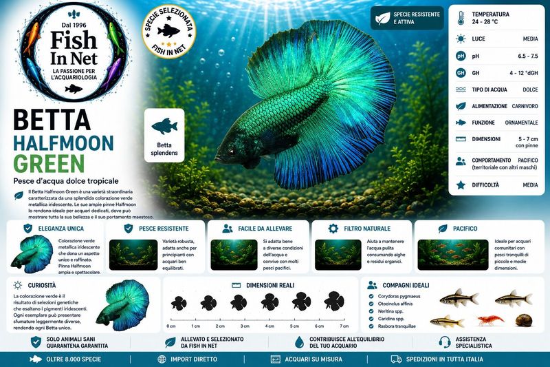 BETTA MASCHIO HALFMOON GREEN