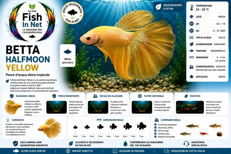 BETTA MASCHIO HALFMOON YELLOW