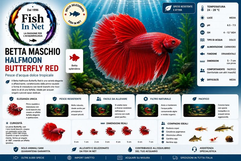 BETTA MASCHIO HALFMOON BUTTERFLY  RED