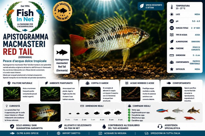 APISTOGRAMMA MACMASTERI RED TAIL (GERMANIA)
