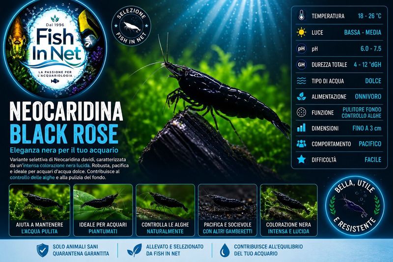NEOCARIDINA DAVIDI BLACK ROSE NEOCARIDINA DAVIDI BLACK ROSE
