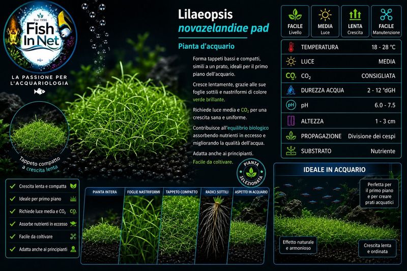 Lilaeopsis novazelandiae su tappetino