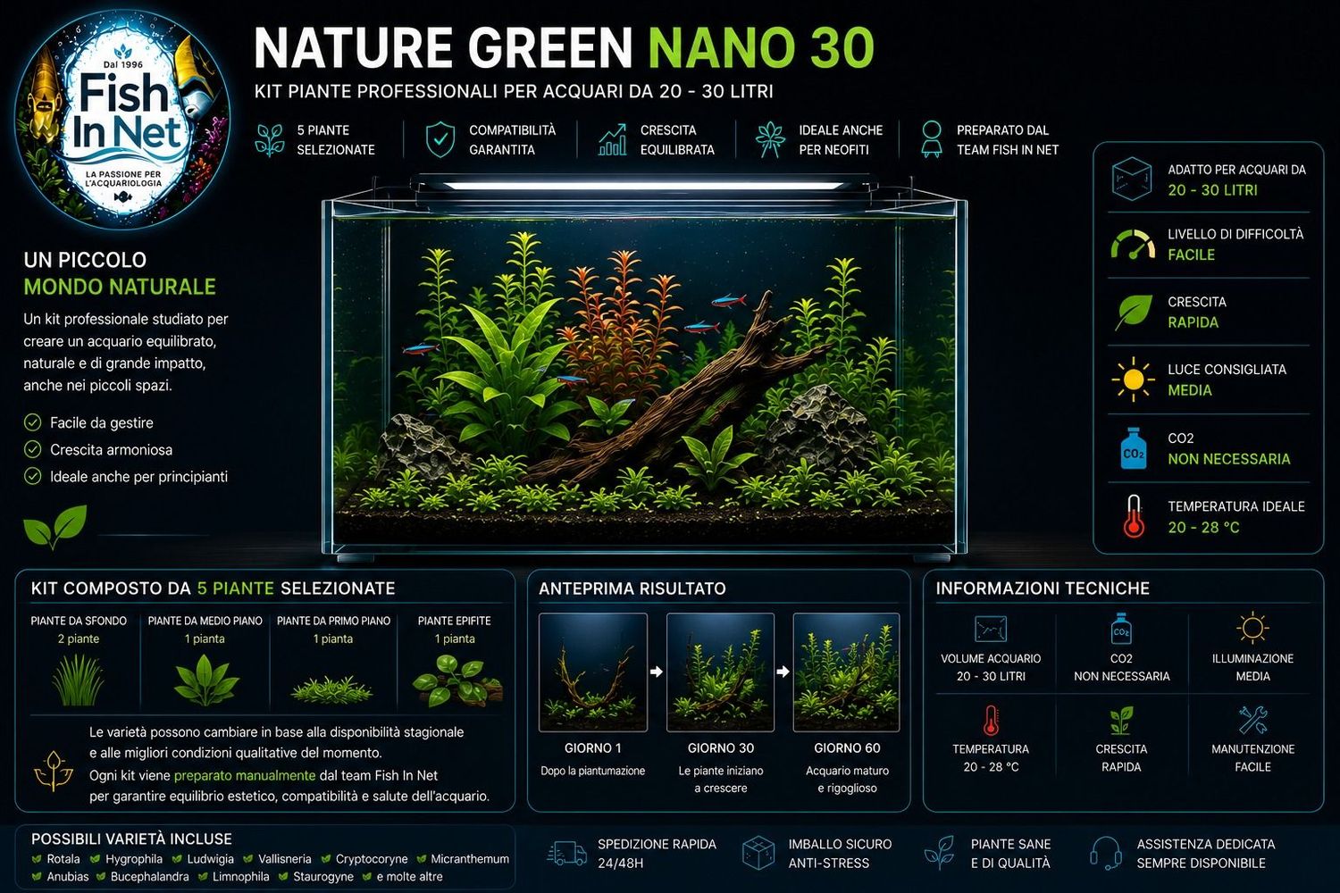 Nature Green Nano 30L/5 piante Nature Green Nano 30L/5 piante