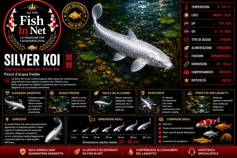 CARPA KOI SILVER 10/12 CM CARPA KOI SILVER 10/12 CM