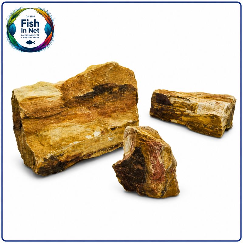 ROCCIA GOLDEN WOOD 20KG (NON CALCAREA) DIMENSIONI ASSORTITE ROCCIA GOLDEN WOOD 20KG (NON CALCAREA) DIMENSIONI ASSORTITE