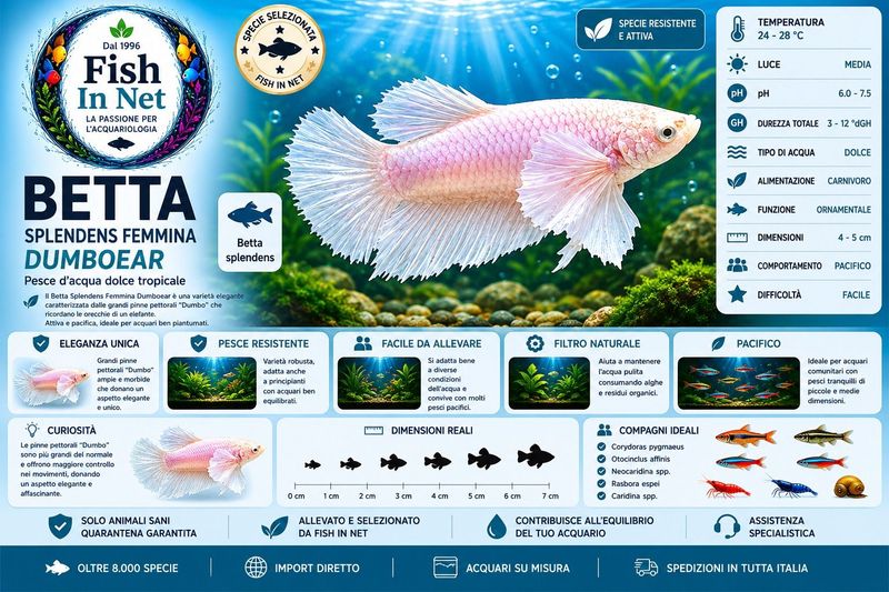 BETTA SPLENDENS FEMMINA DUMBOEAR L BETTA SPLENDENS FEMMINA DUMBOEAR L
