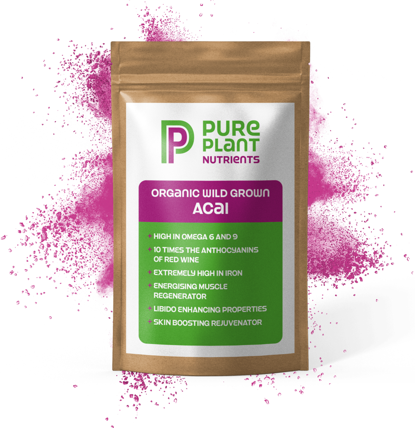 ORGANIC PURE STRENGTH 150 GRAM 100% BRAZILIAN ACAI BERRY POWDER. COMPLETE DETOXIFYING AND REPLENISHING PURE OPTIMAL BODY. ANTIOXIDANT NUTRITION.