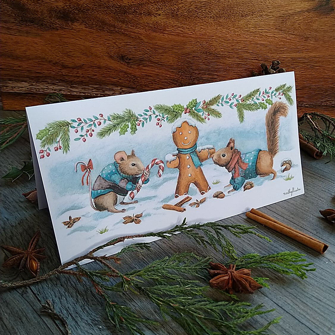 Carte 2 faces &quot;Gourmandise d&#39;hiver&quot;