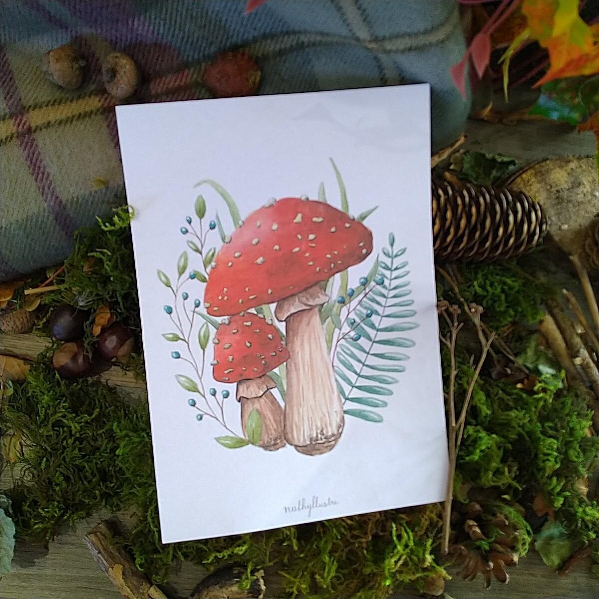 Carte A5 - &quot;Les Champignons&quot;