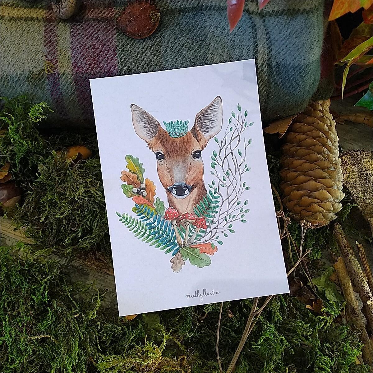 Carte A6 - « Bonne Biche&quot;