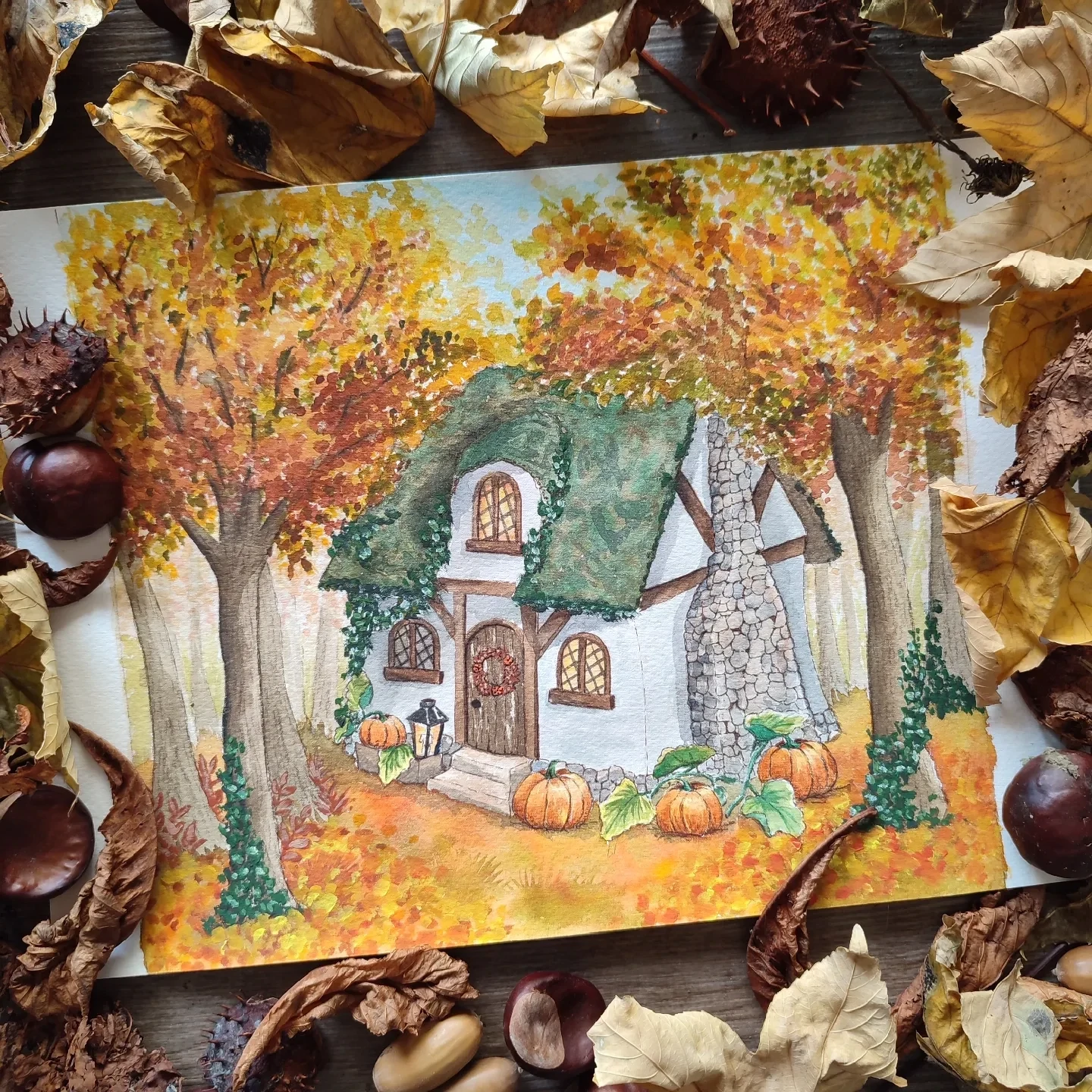 Carte - &quot;Cottage dans la forêt d&#39;Automne&quot;