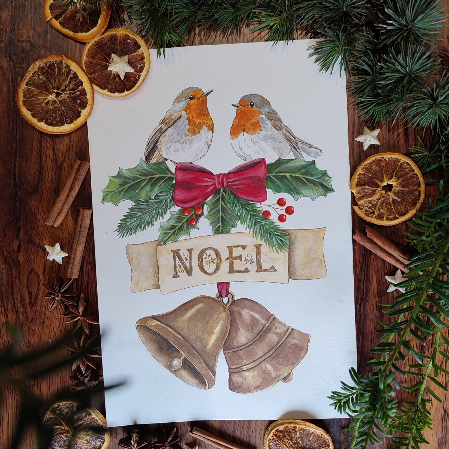 Carte A5 - «Rouge gorges de Noël&quot;
