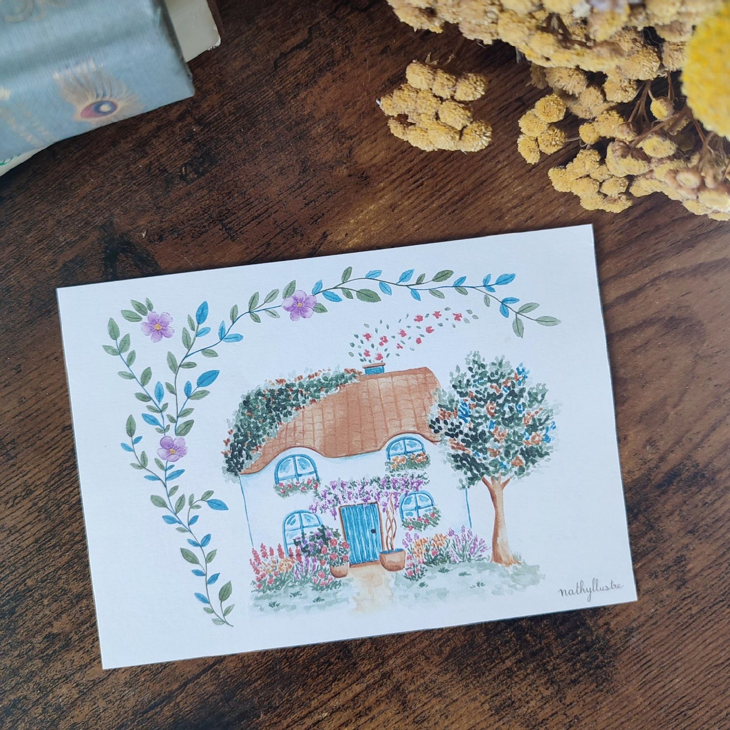 Carte A6 &quot;Cottage fleuri&quot;