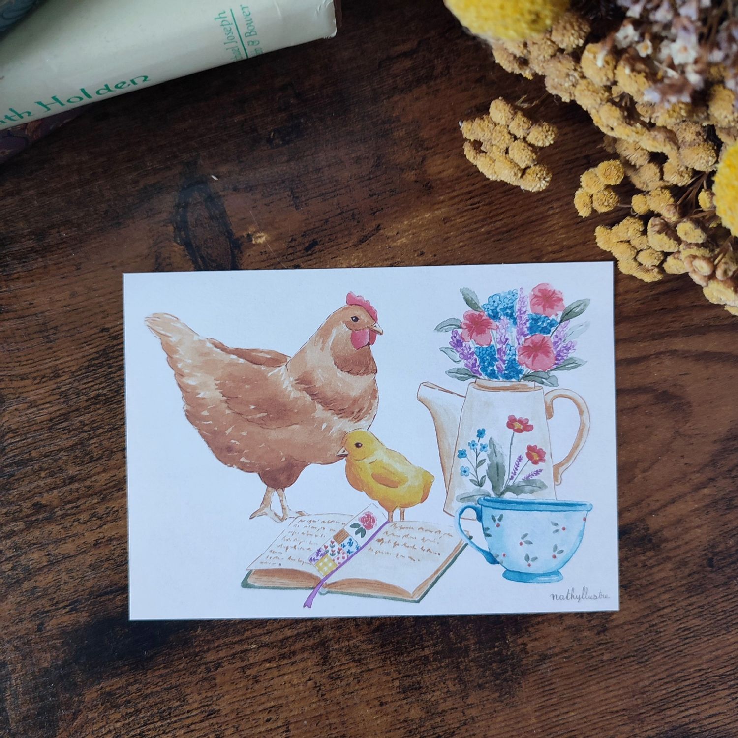 Carte A6 &quot;Poule et poussin&quot;