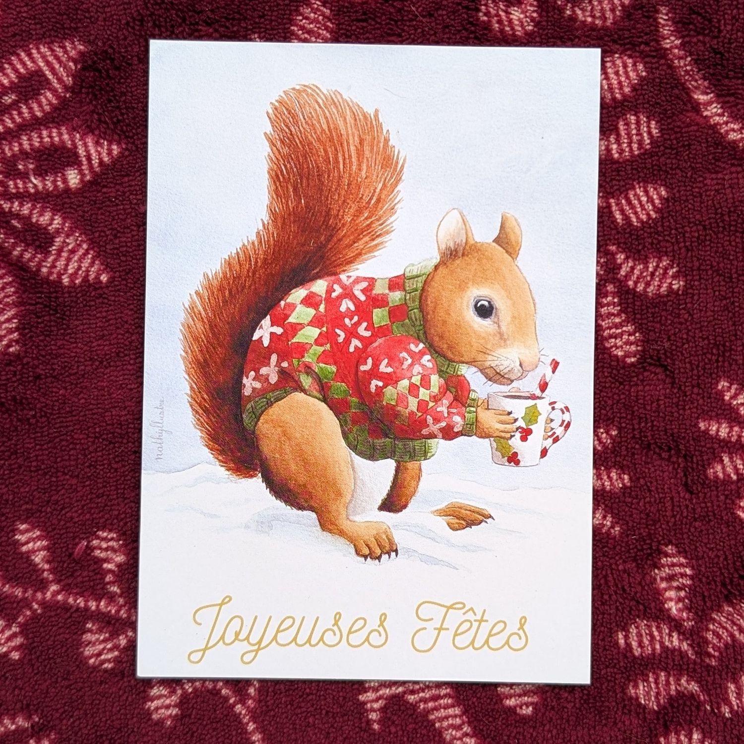 Carte "Joyeuses fêtes - Écureuil"
