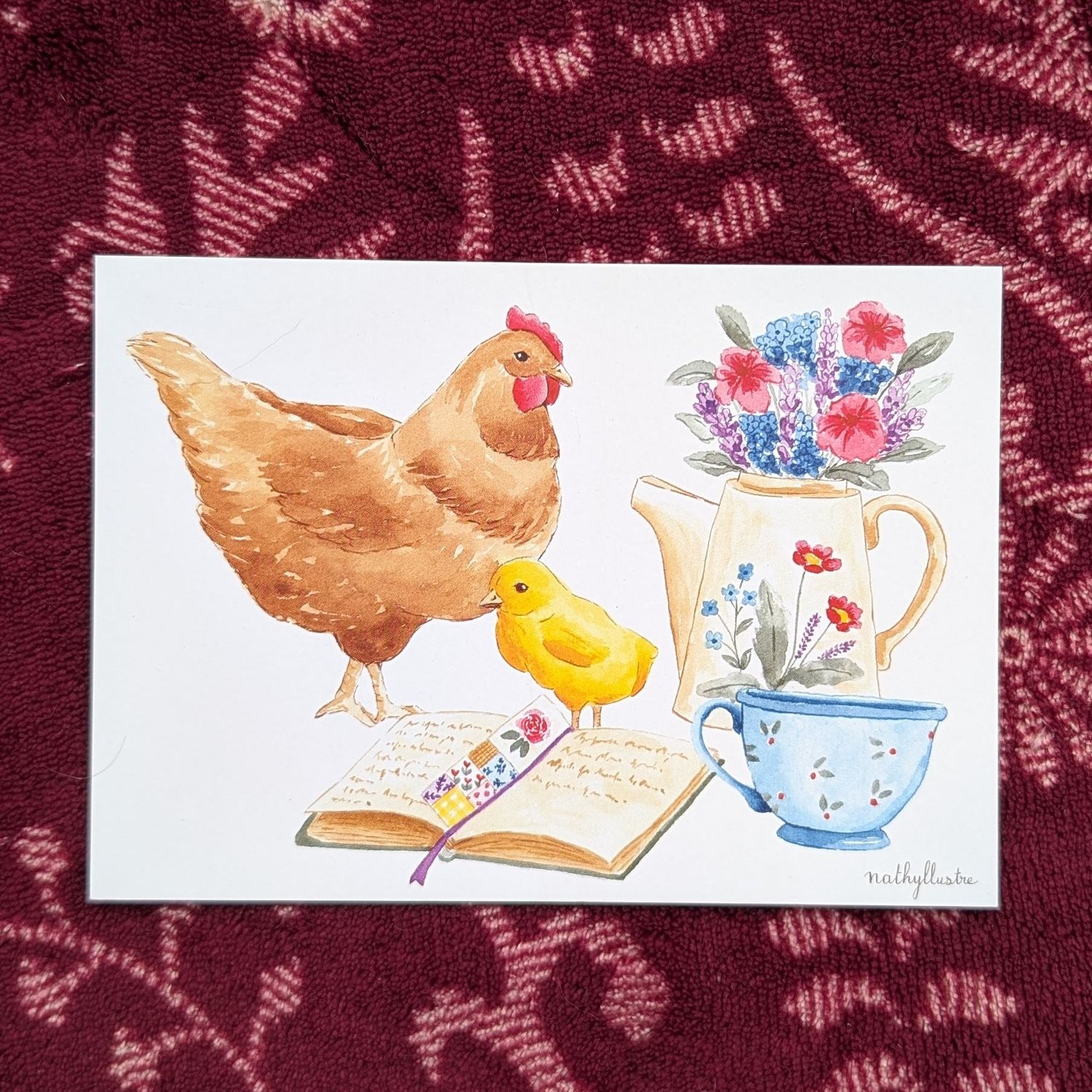Carte "Poule et poussin du cottage"