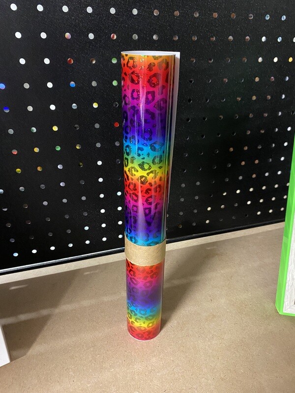 Permanent Rainbow Holographic Leopard (A4 Sheet)