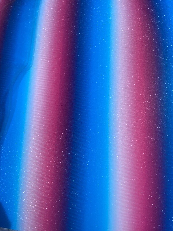 Permanent Sticker - Red/Blue Rainbow Glitter (30cmx30cm)