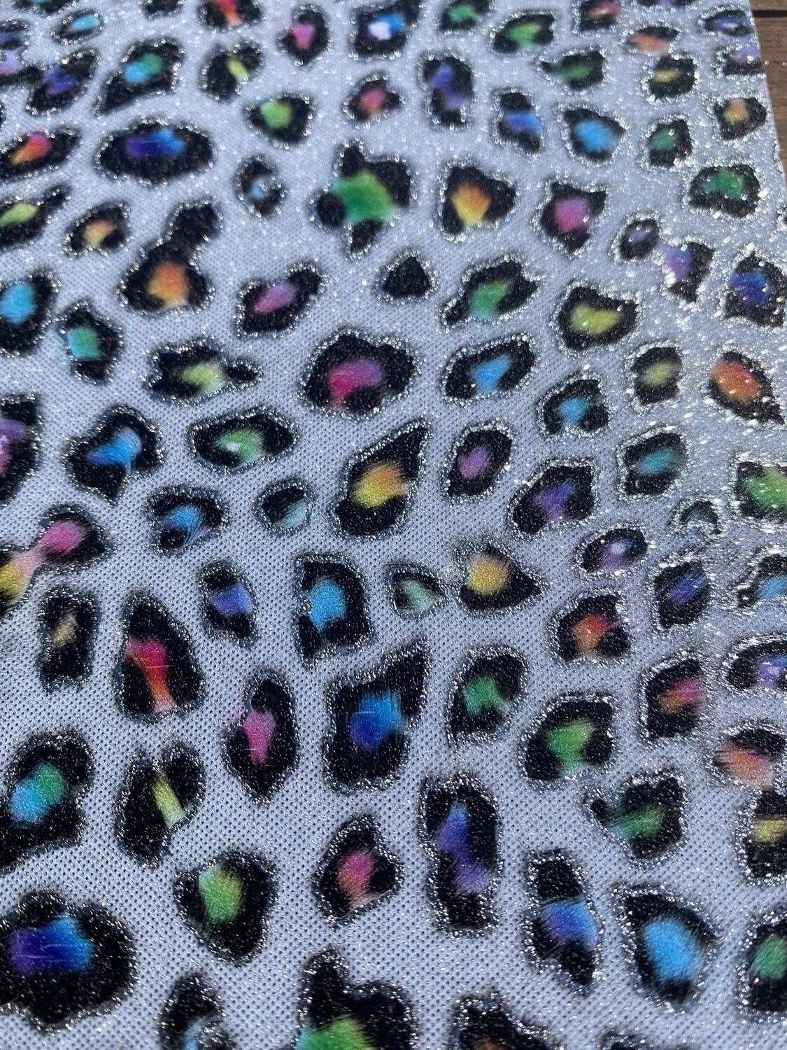 Permanent Sticker - Rainbow Glitz Leopard Spots (30cmX30cm)