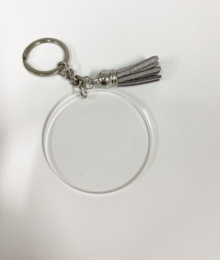 Acrylic Key Ring With Tassel