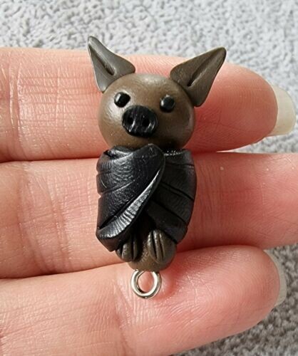 Bat Polymer Charms pendants x 2