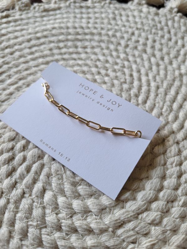 14k Gold-Plated Paperclip Chain Bracelet