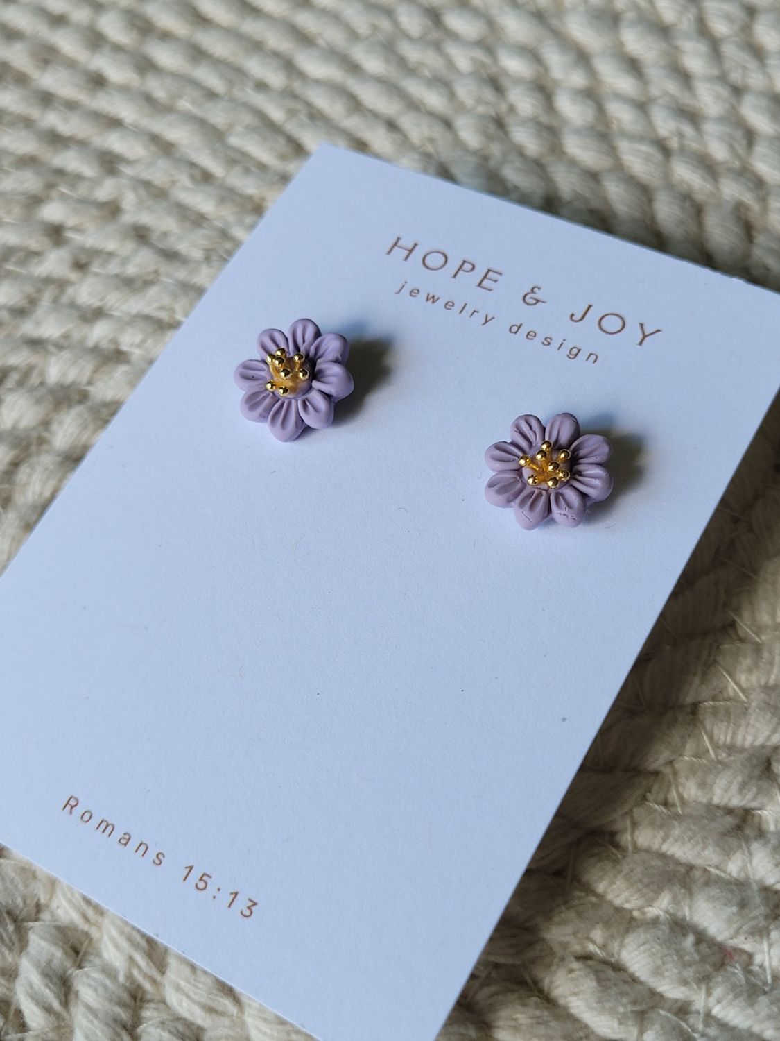 Purple Flower Studs