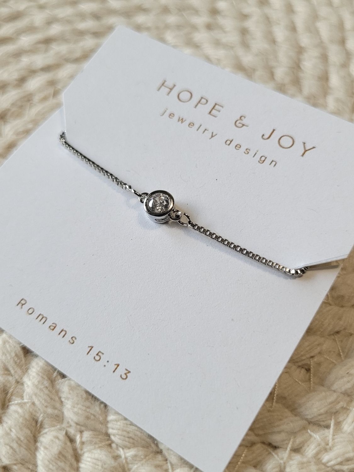 Silver Bracelet with Cubic Zirconia Charm