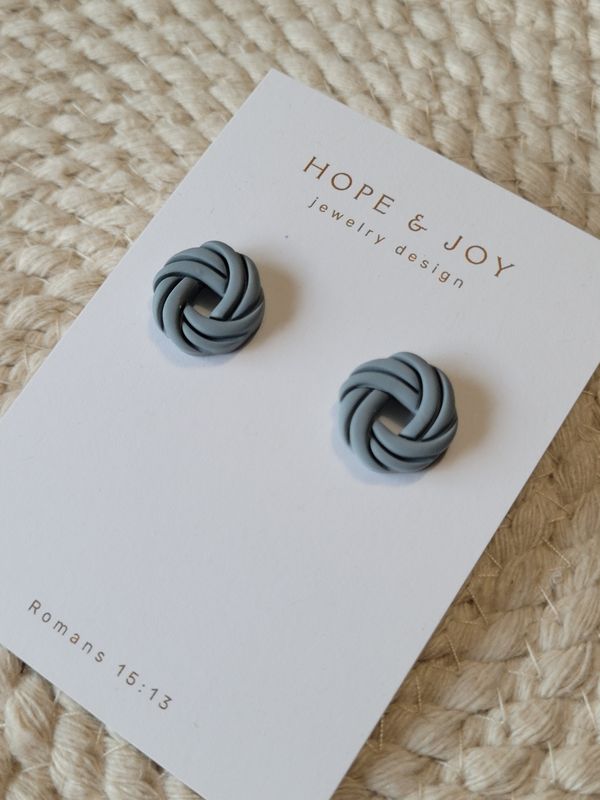 Blue-Gray Knot Studs