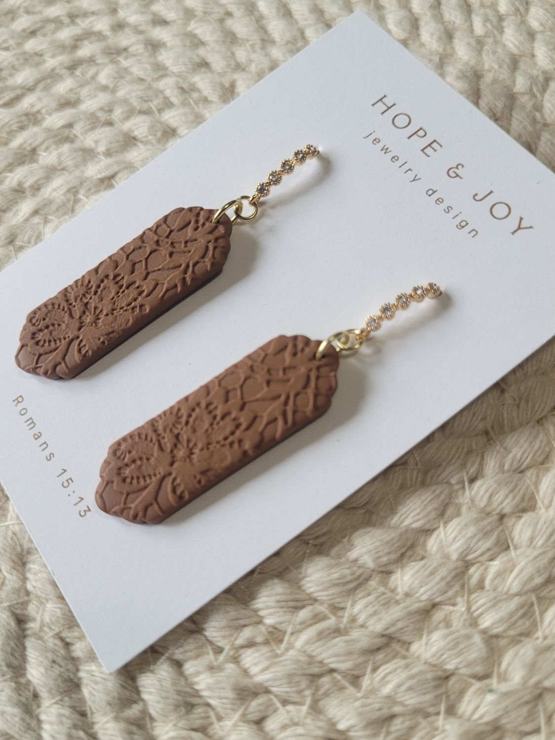 14k Gold-Plated CZ Embossed Lace Dangle