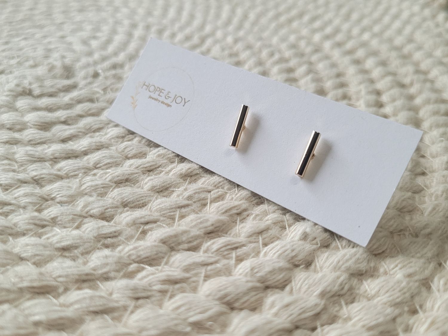 14k Gold-Plated Bar Studs