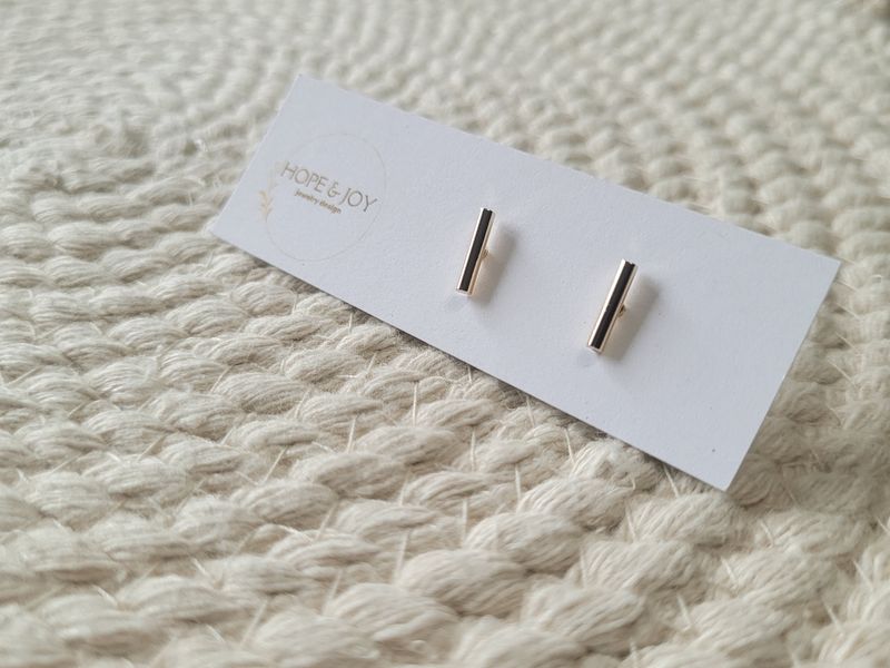14k Gold-Plated Bar Studs