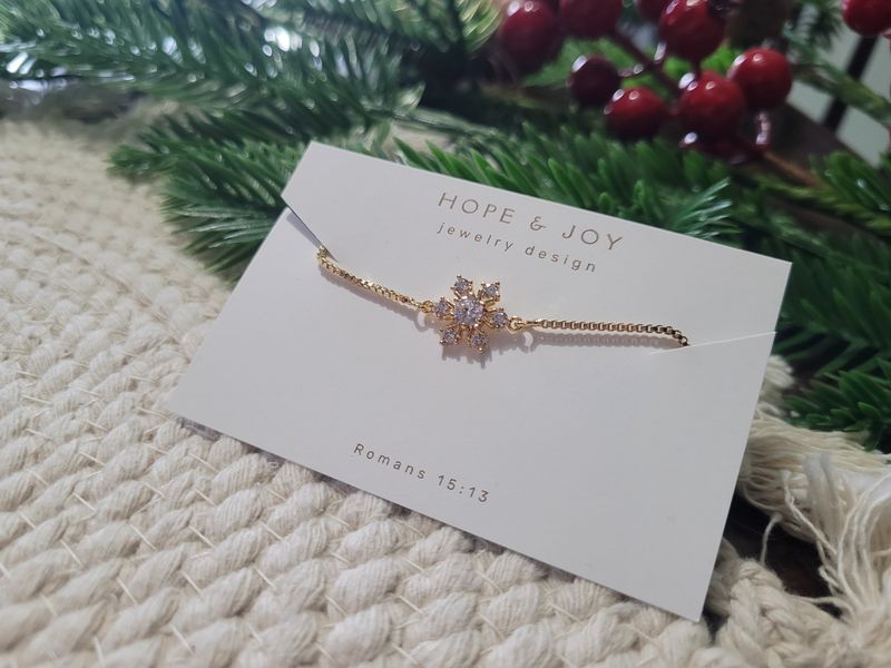18k Gold-Plated Snowflake Bracelet