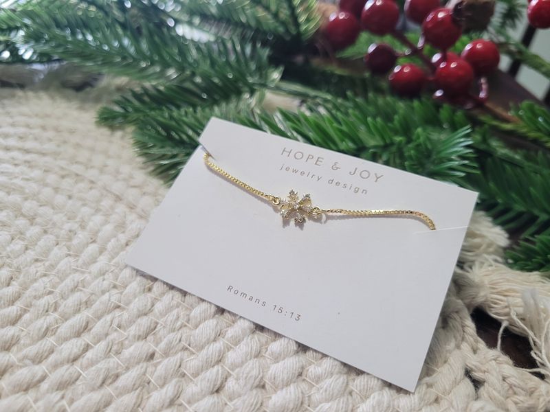 14k Gold-Plated Snowflake Bracelet
