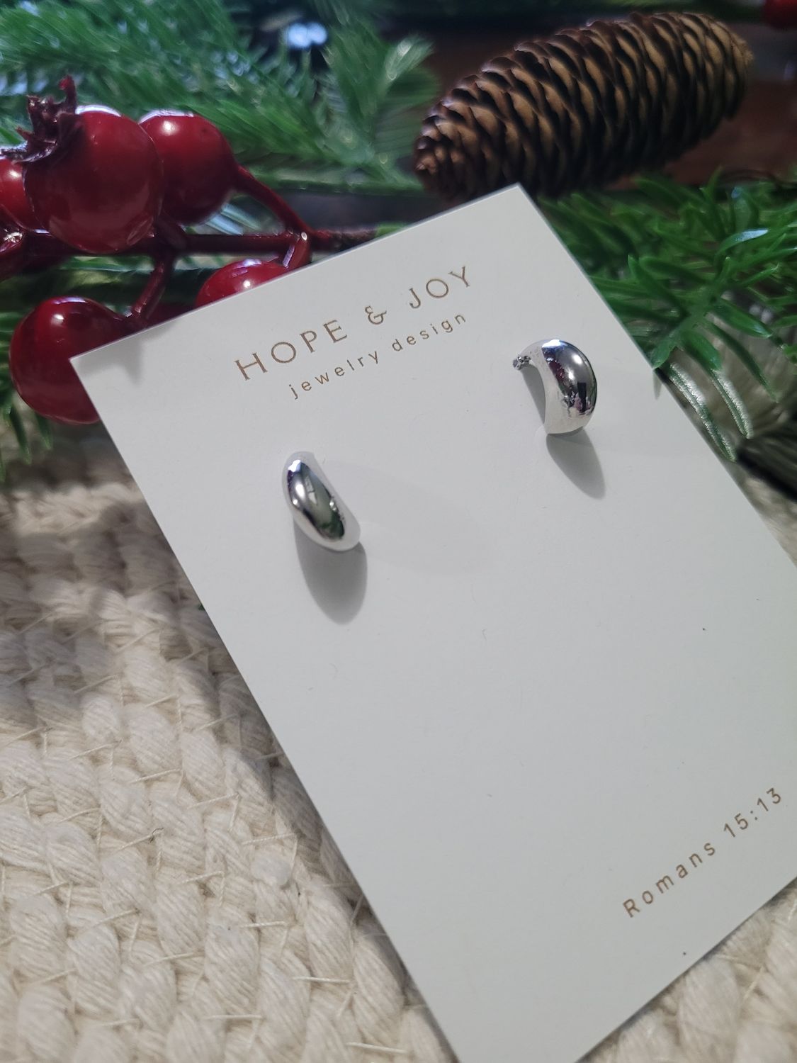 Rhodium-Plated Crescents