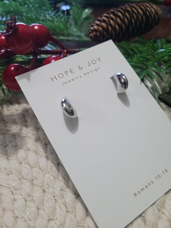 Rhodium-Plated Crescents