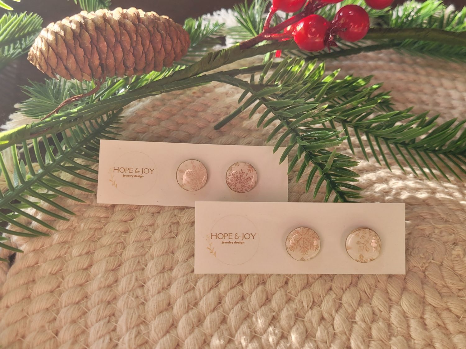 Snowflake Print Studs