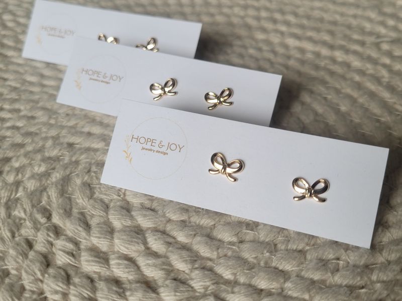 14k Gold-Plated Bow Studs