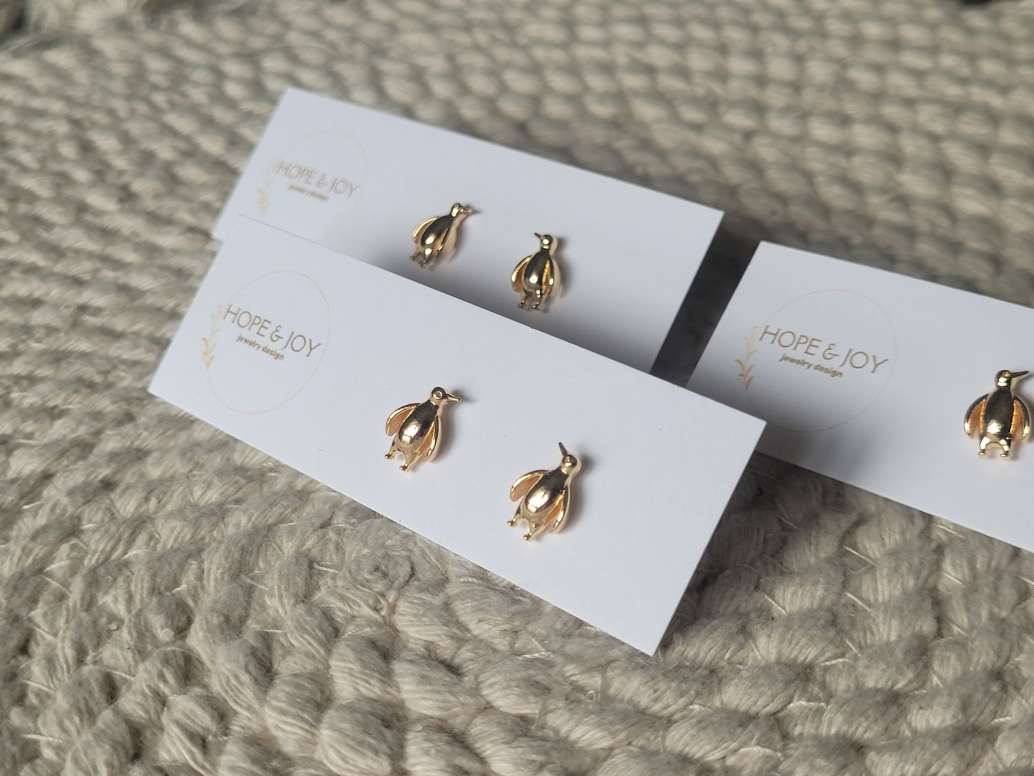 14k Gold-Plated Penguin Studs