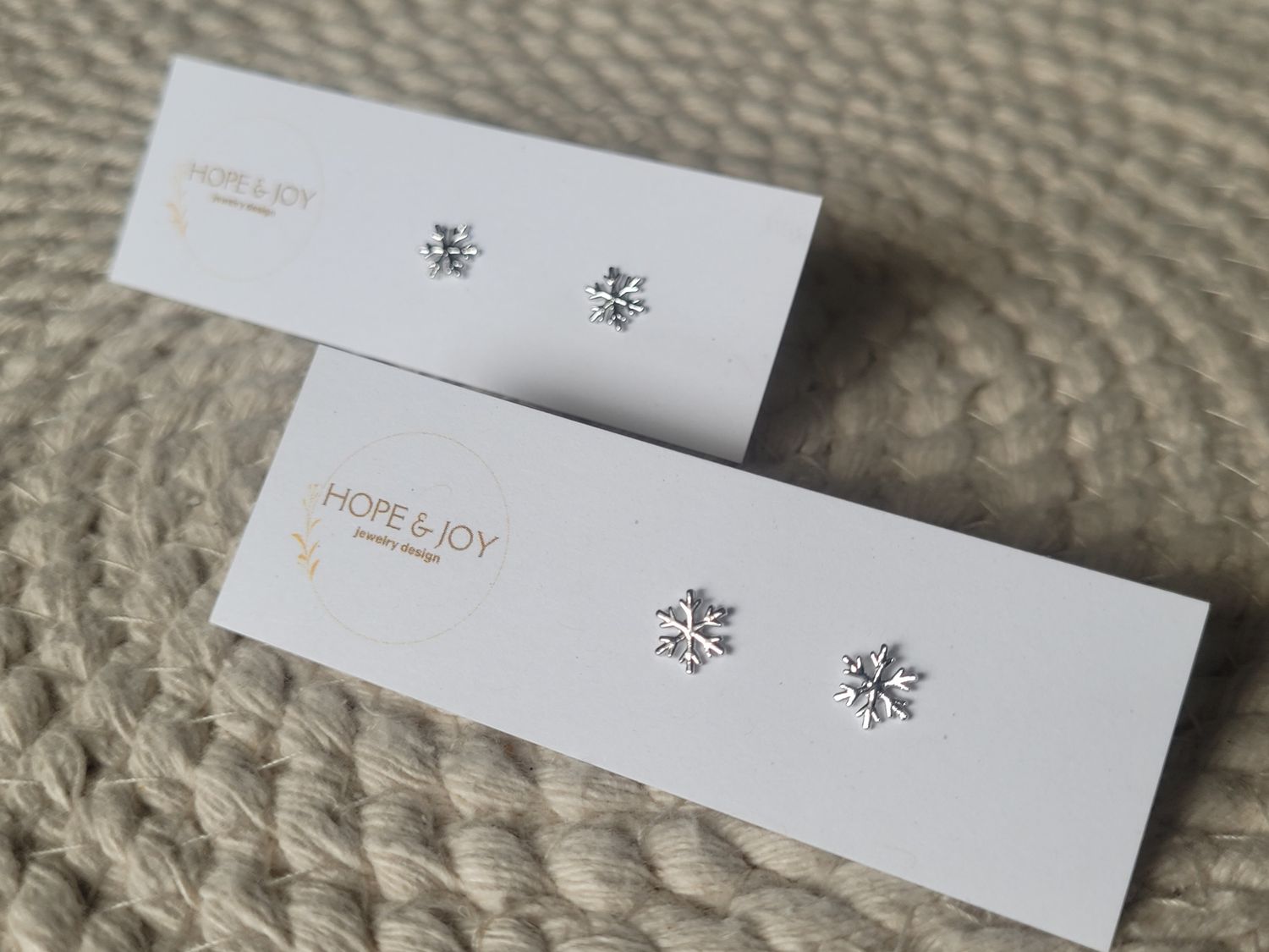 Rhodium-Plated Snowflake Studs