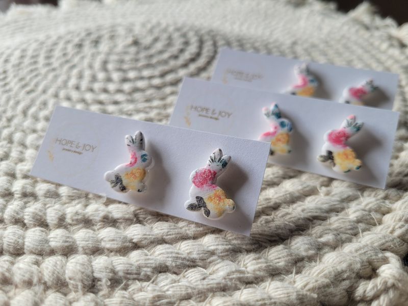 Small Bunny Studs - Pink