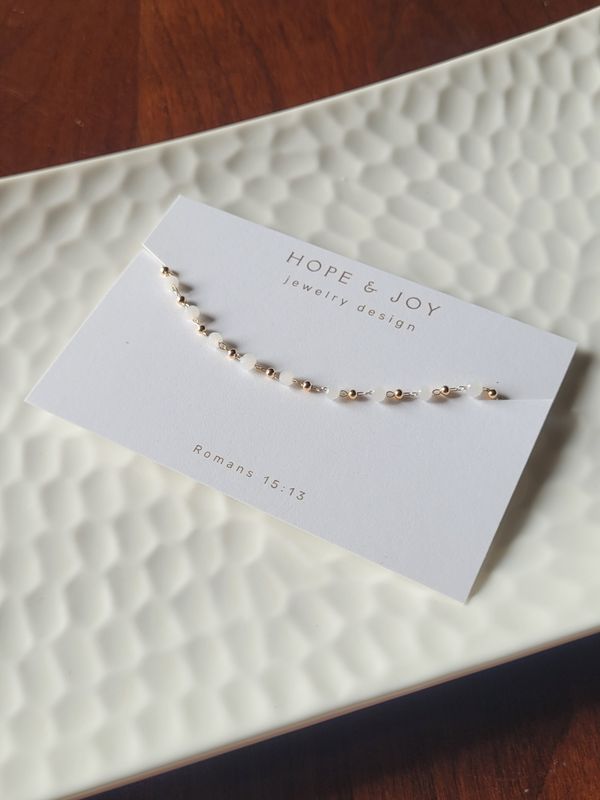 Delicate White-Beaded Bracelet