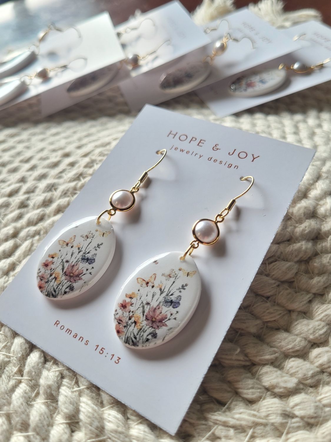 Butterfly and Pearl Earrings