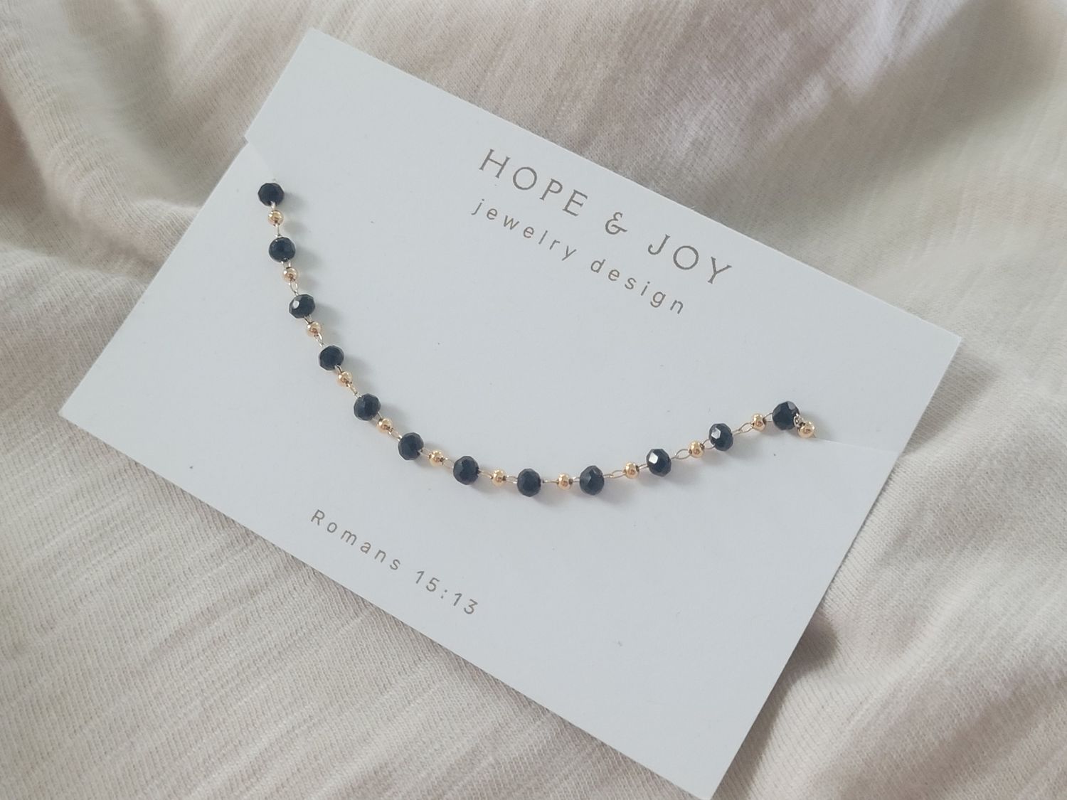 Black Beaded Bracelet