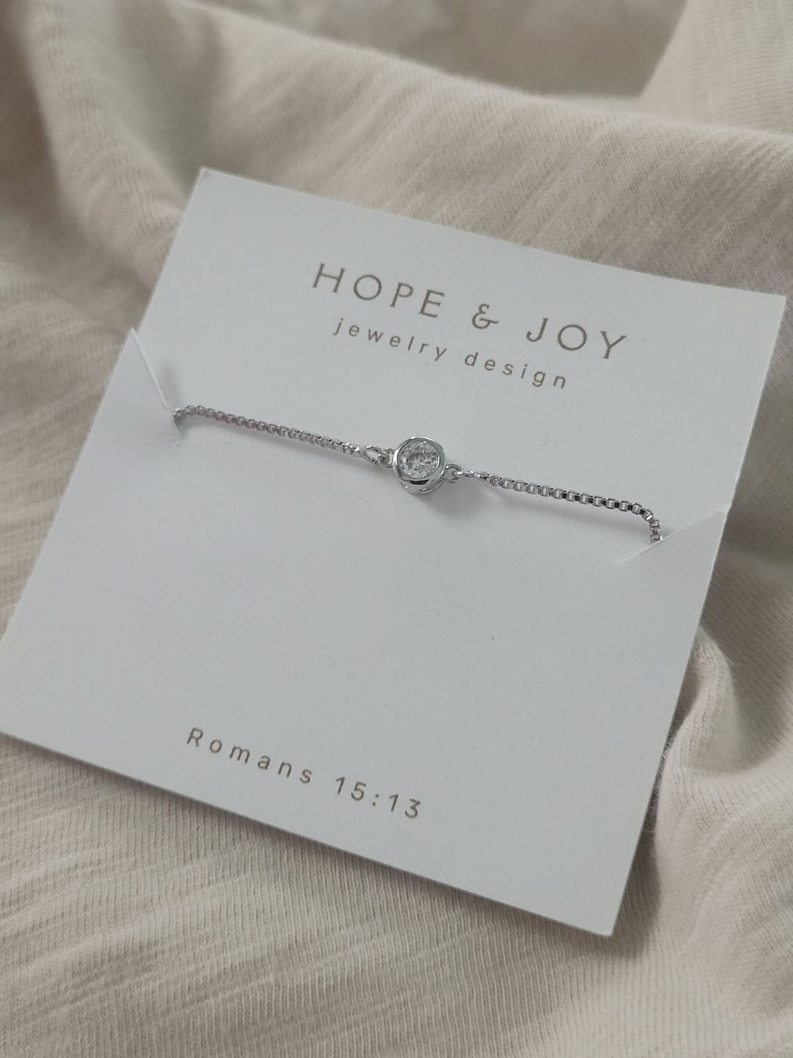 Silver Bracelet with Cubic Zirconia Charm