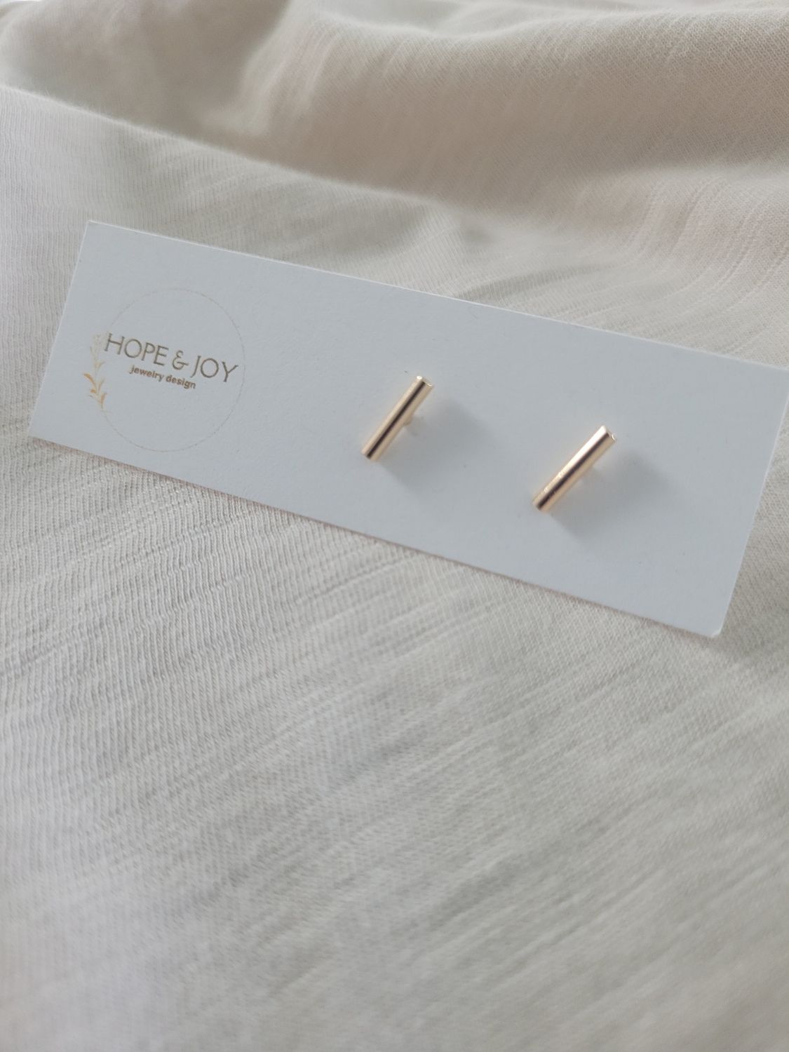 14k Gold-Plated Bar Studs