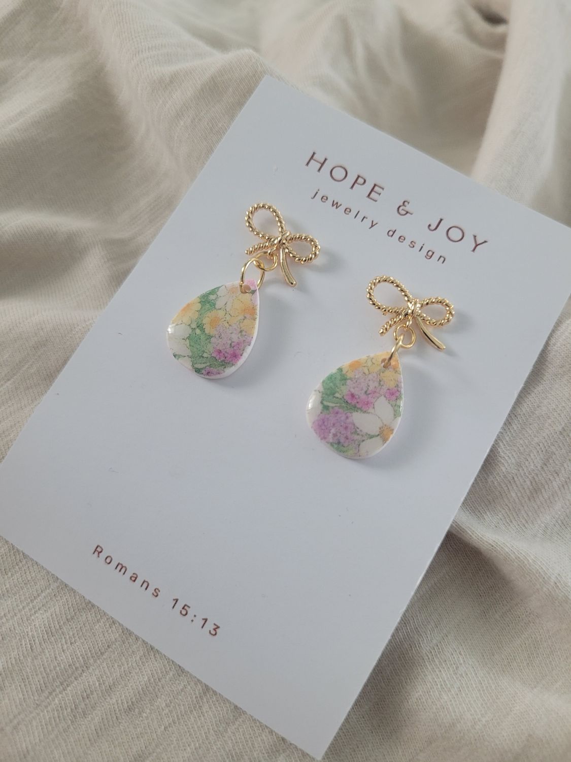 Wildflower Dangle with Gold-Plated Bows